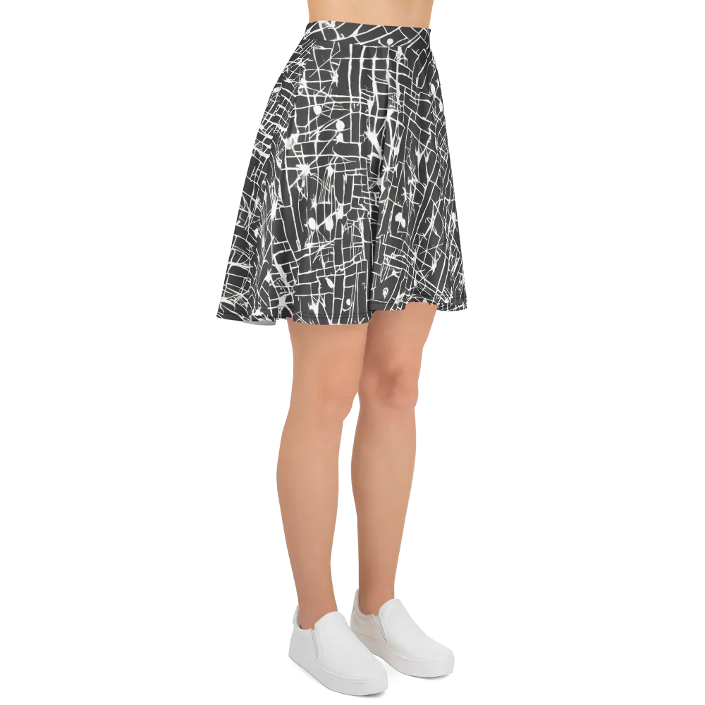 Ink Grid on Skater Skirt — Right
