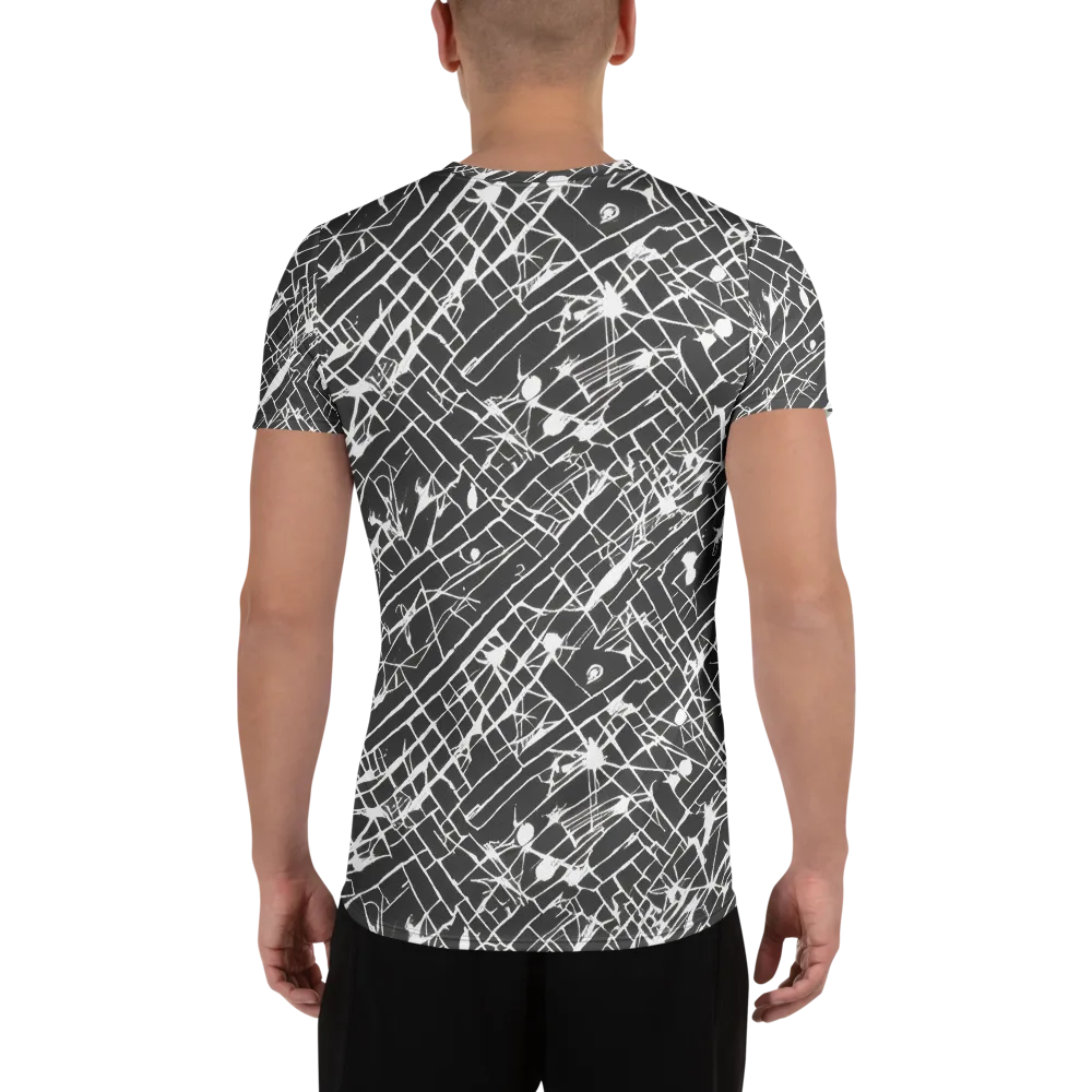 Ink Grid on Men's Athletic T-Shirt — Back