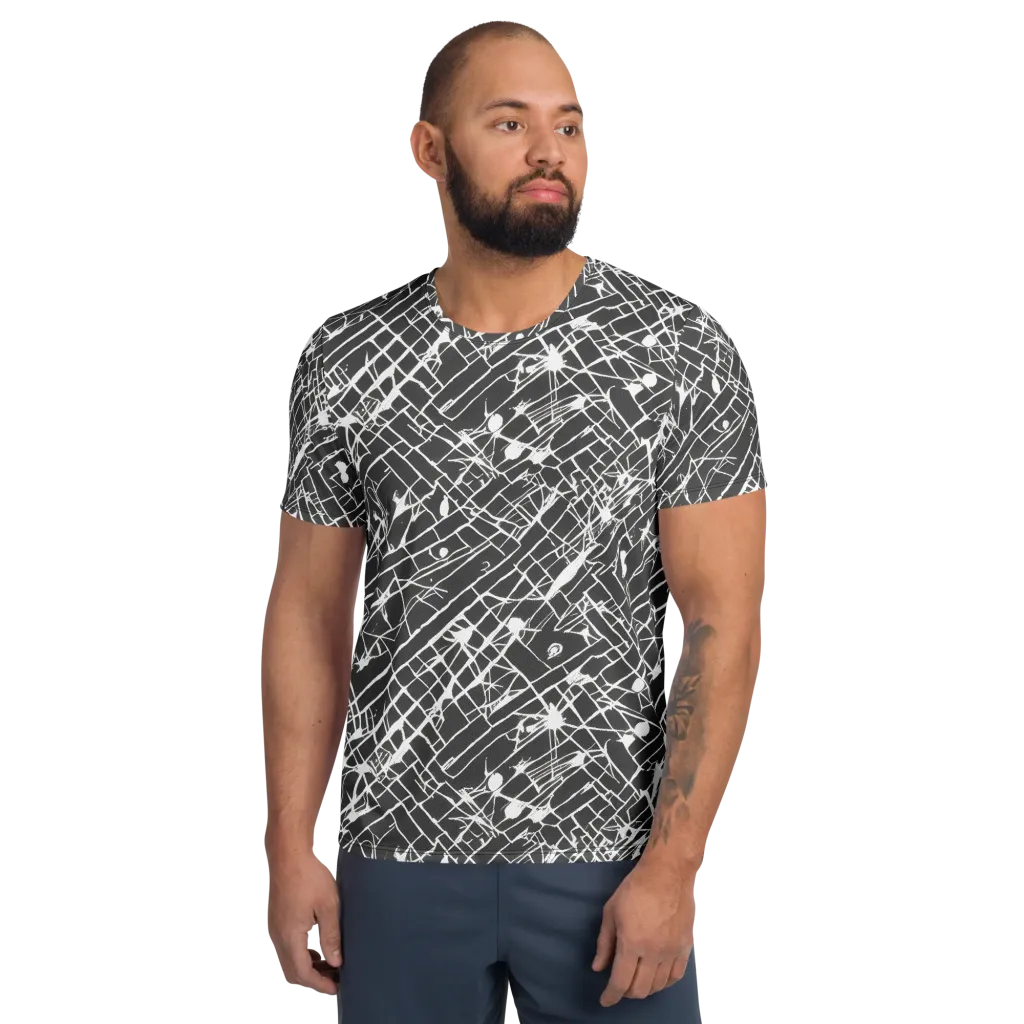 Ink Grid on Men's Athletic T-Shirt — Front