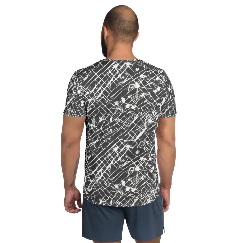 Ink Grid on Men's Athletic T-Shirt — Back