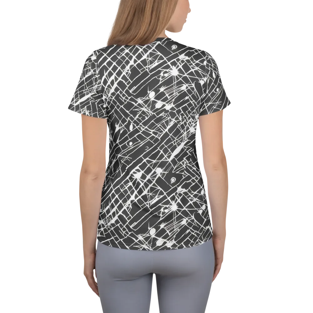 Ink Grid on Women's Athletic T-Shirt — Back