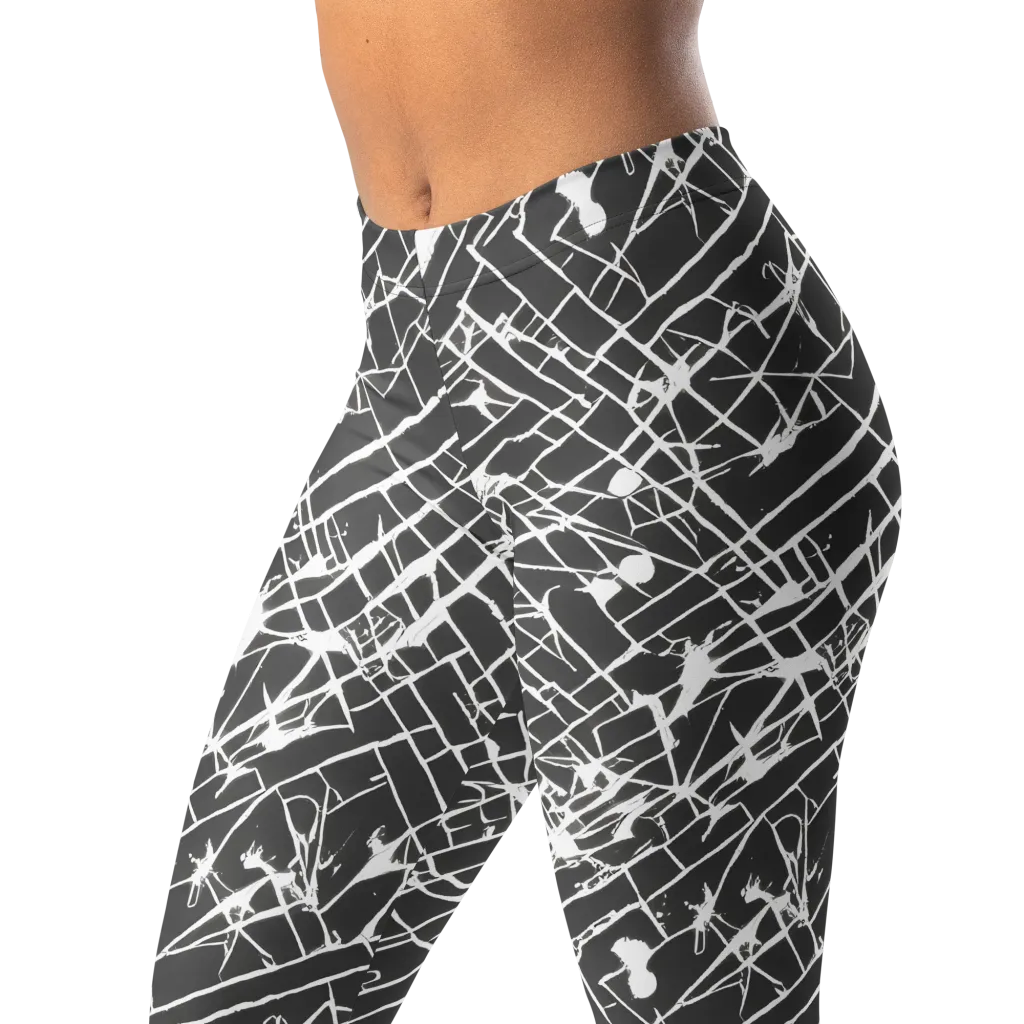 Ink Grid on Leggings — Left Front