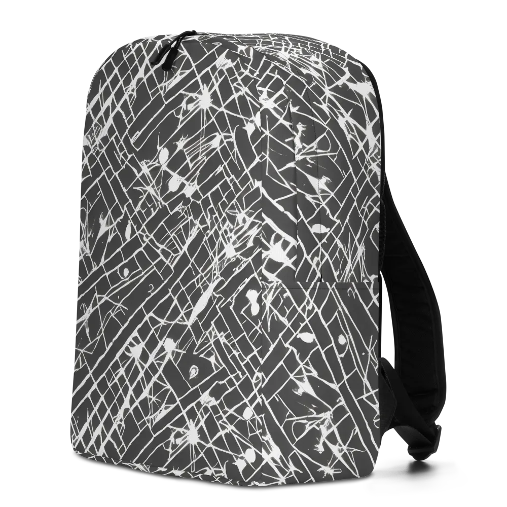 Ink Grid on Minimalist Backpack — Left