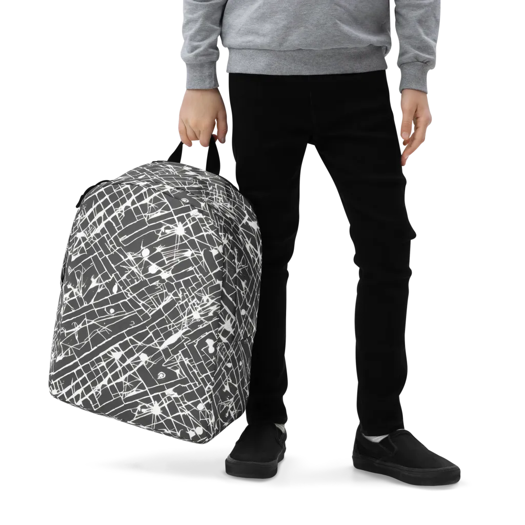 Ink Grid on Minimalist Backpack — Zoomed-in