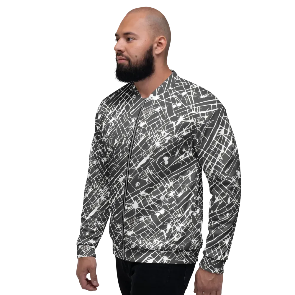Ink Grid on Bomber Jacket — Left