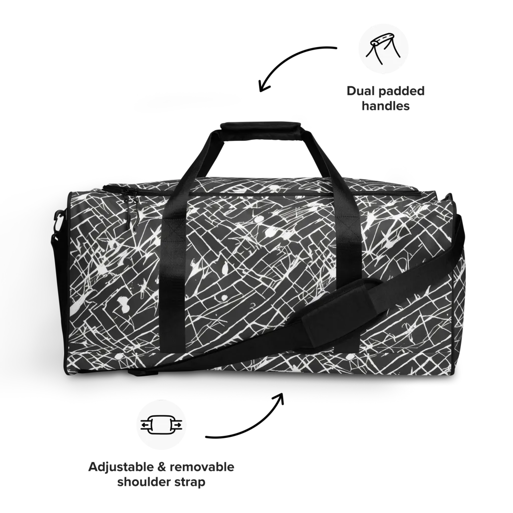 Ink Grid on Duffle Bag — Front