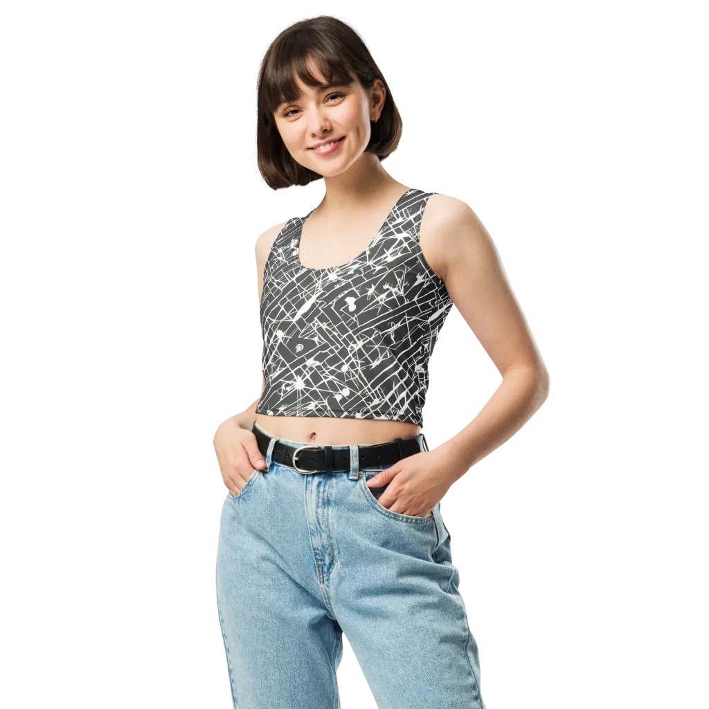 Ink Grid on Crop Top — Front