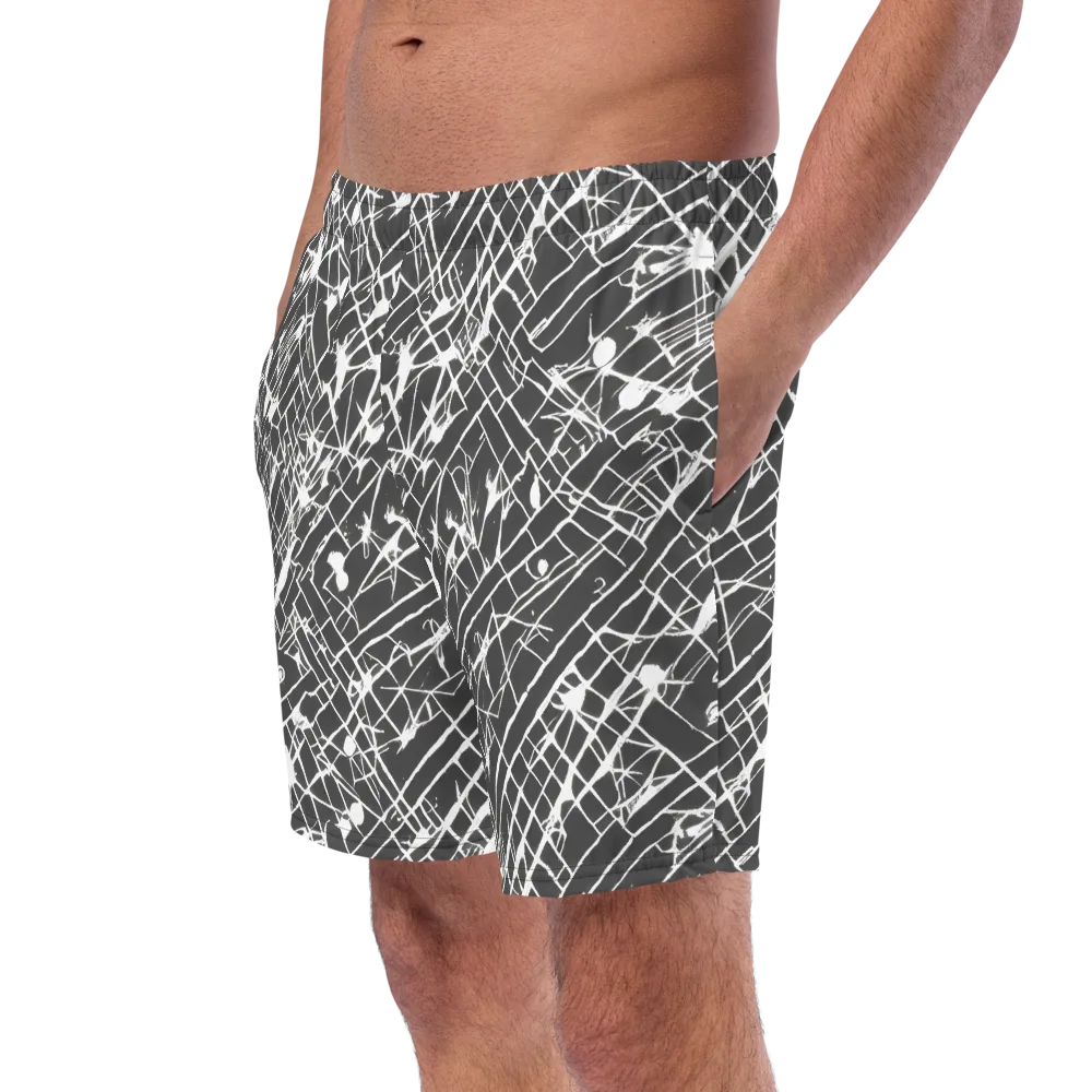 Ink Grid on Swim Trunks — Left Front