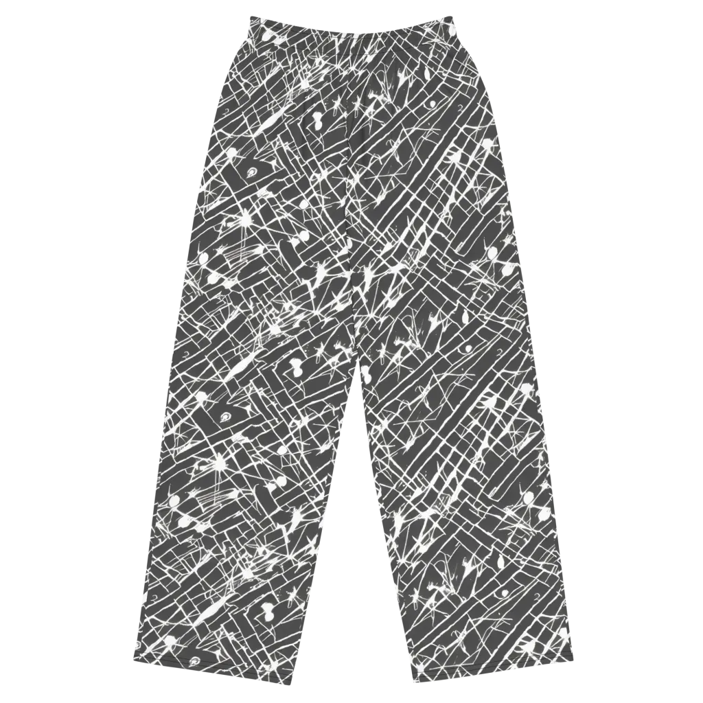 Ink Grid on Wide-Leg Pants — Front