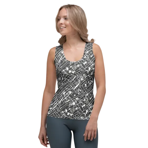 Ink Grid on a Women's Tank Top