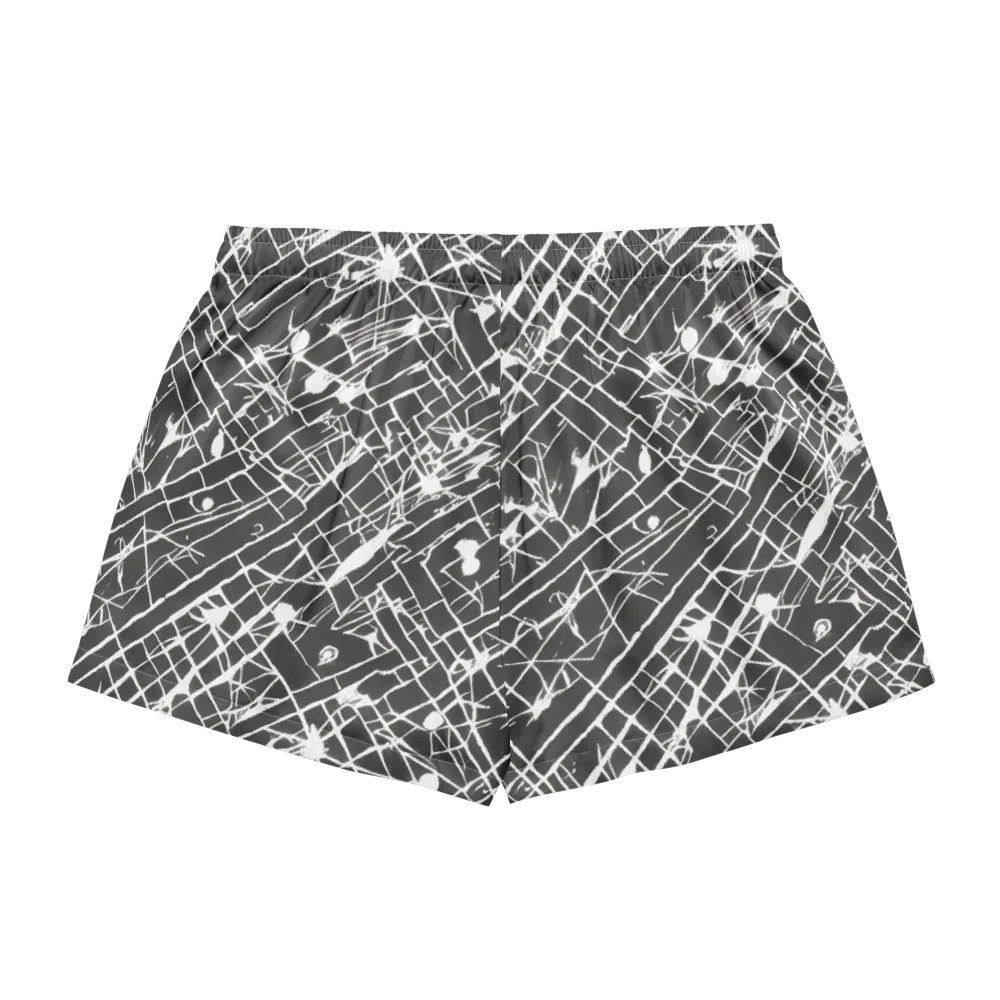 Ink Grid on Women's Pajama Shorts — Back