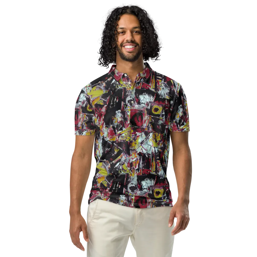 Rebel Spectrum on Men's Slim Fit Polo Shirt — Front
