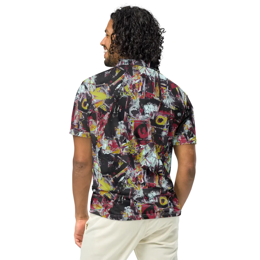 Rebel Spectrum on Men's Slim Fit Polo Shirt — Back