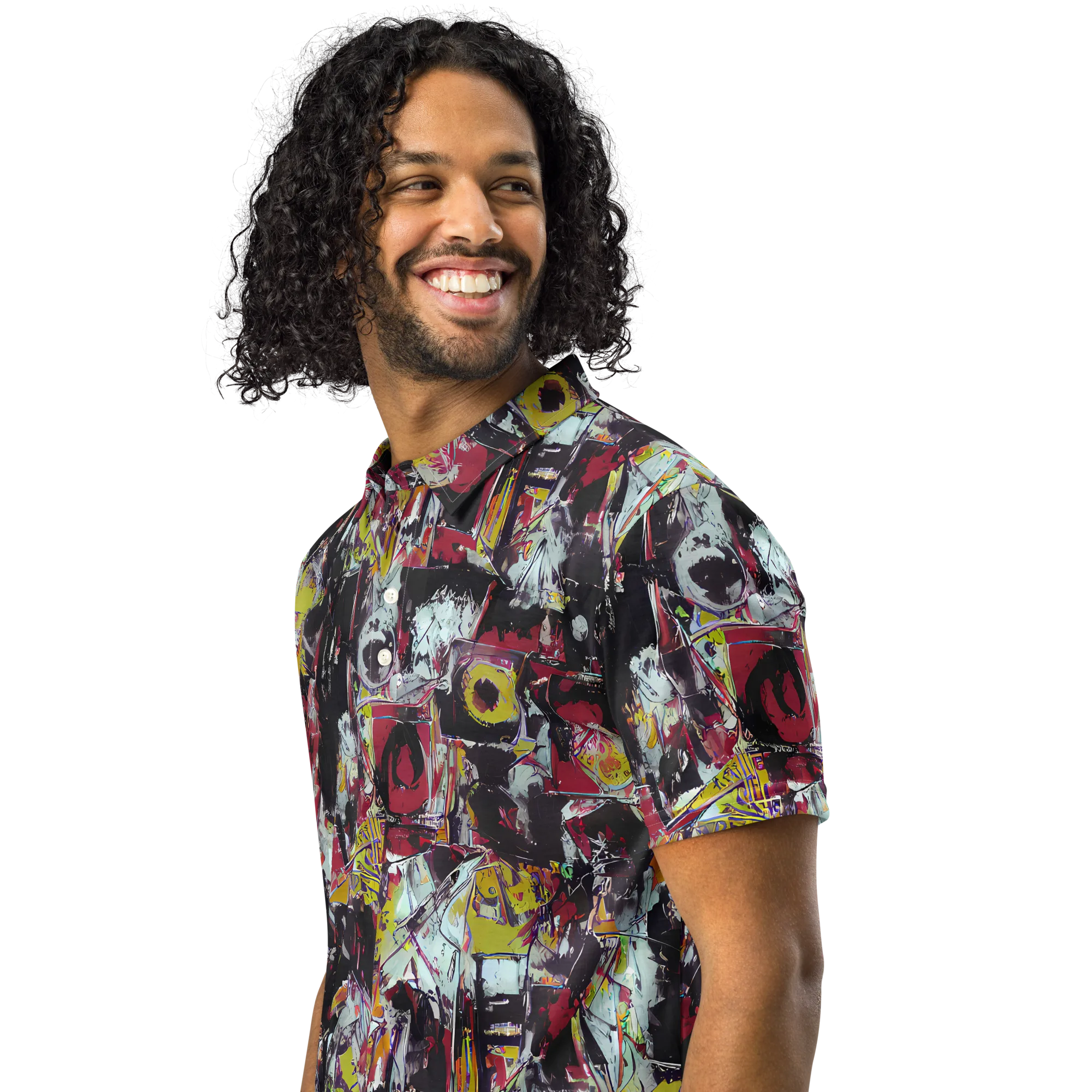 Rebel Spectrum on Men's Slim Fit Polo Shirt — Left Front