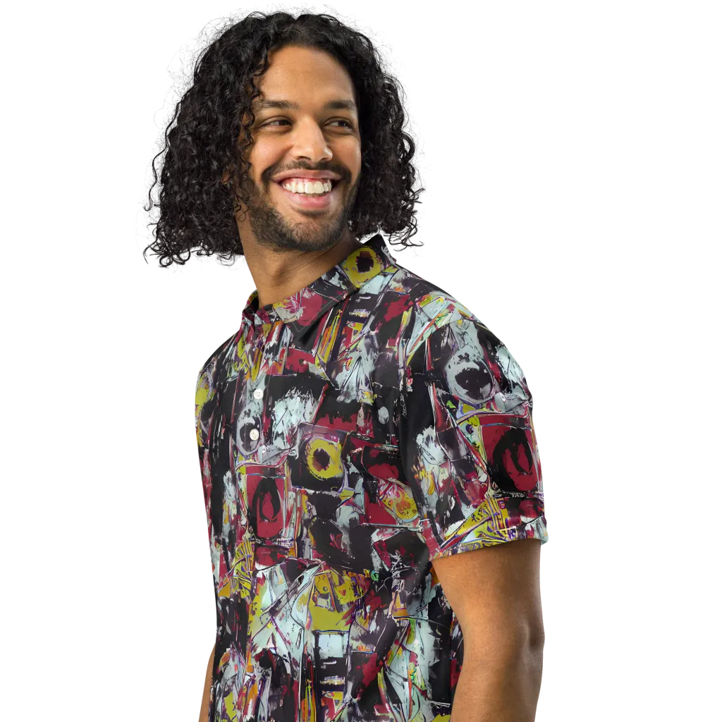 Rebel Spectrum on Men's Slim Fit Polo Shirt — Left Front