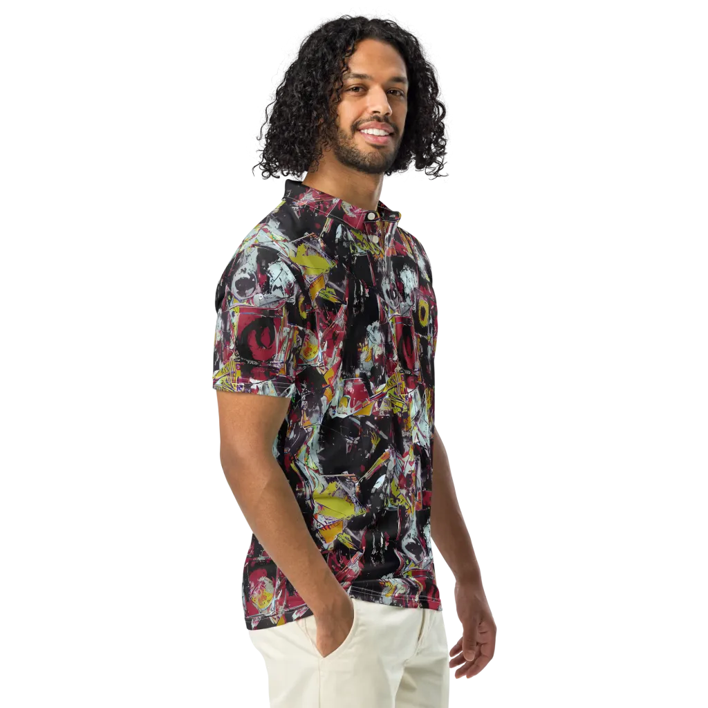 Rebel Spectrum on Men's Slim Fit Polo Shirt — Right Front