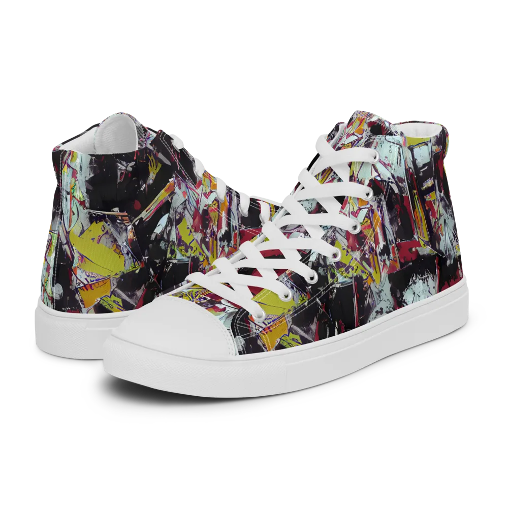 Rebel Spectrum on Men's High Top Canvas Shoes — Left