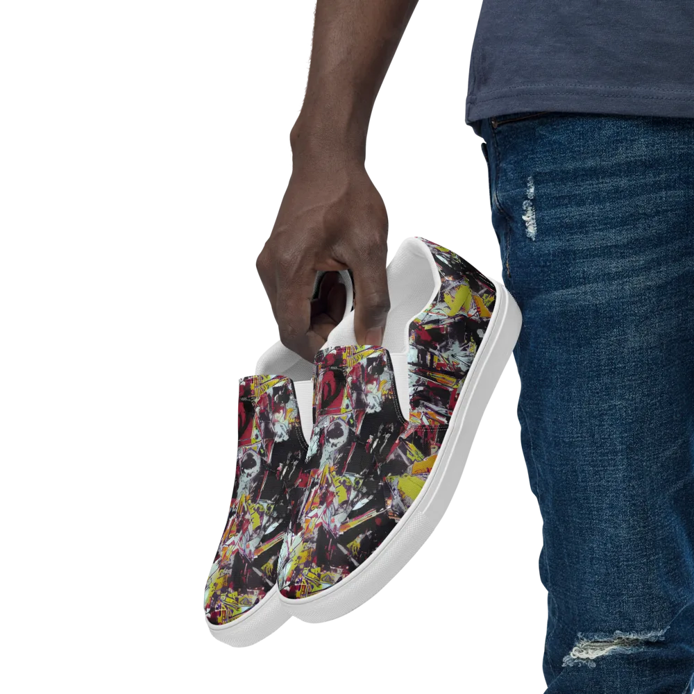 Rebel Spectrum on Men's Slip-On Canvas Shoes — Left Front