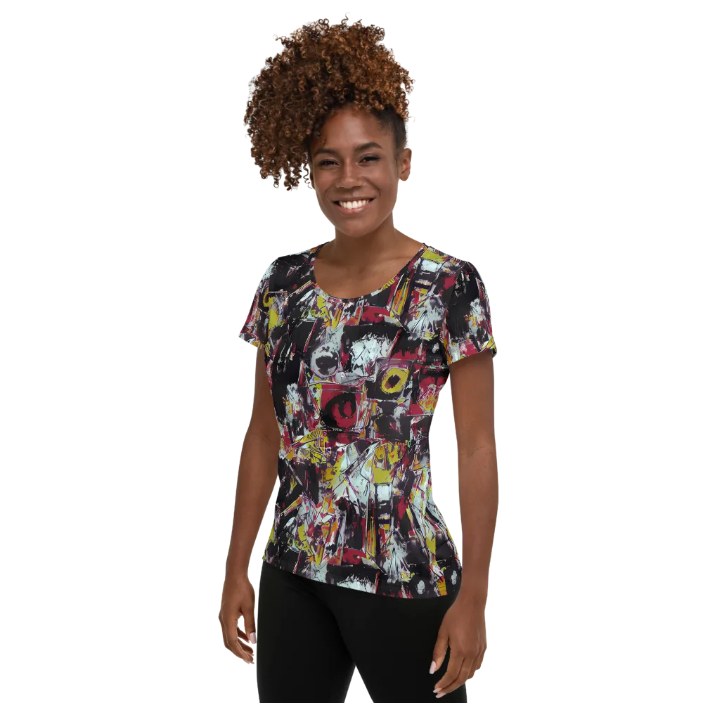 Rebel Spectrum on Women's Athletic T-Shirt — Left