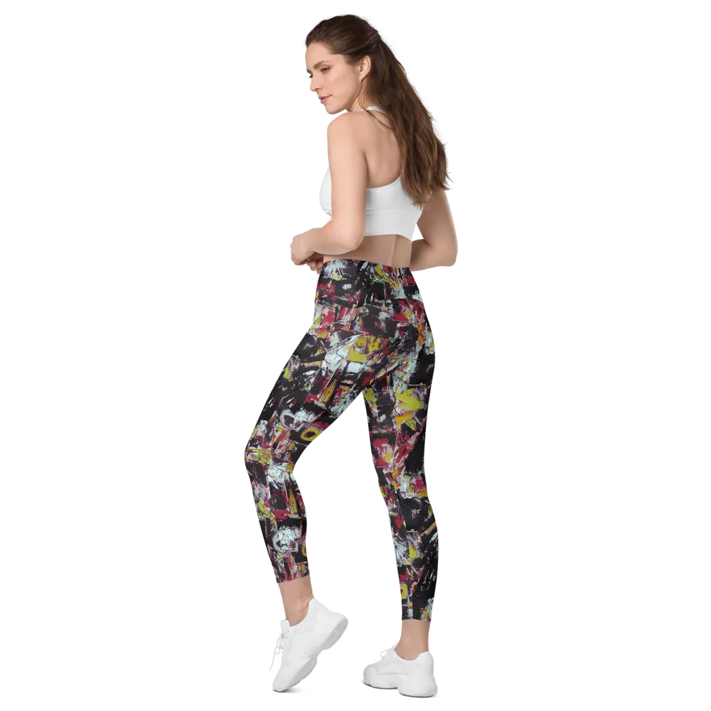 Rebel Spectrum on Leggings with Pockets — Left Back