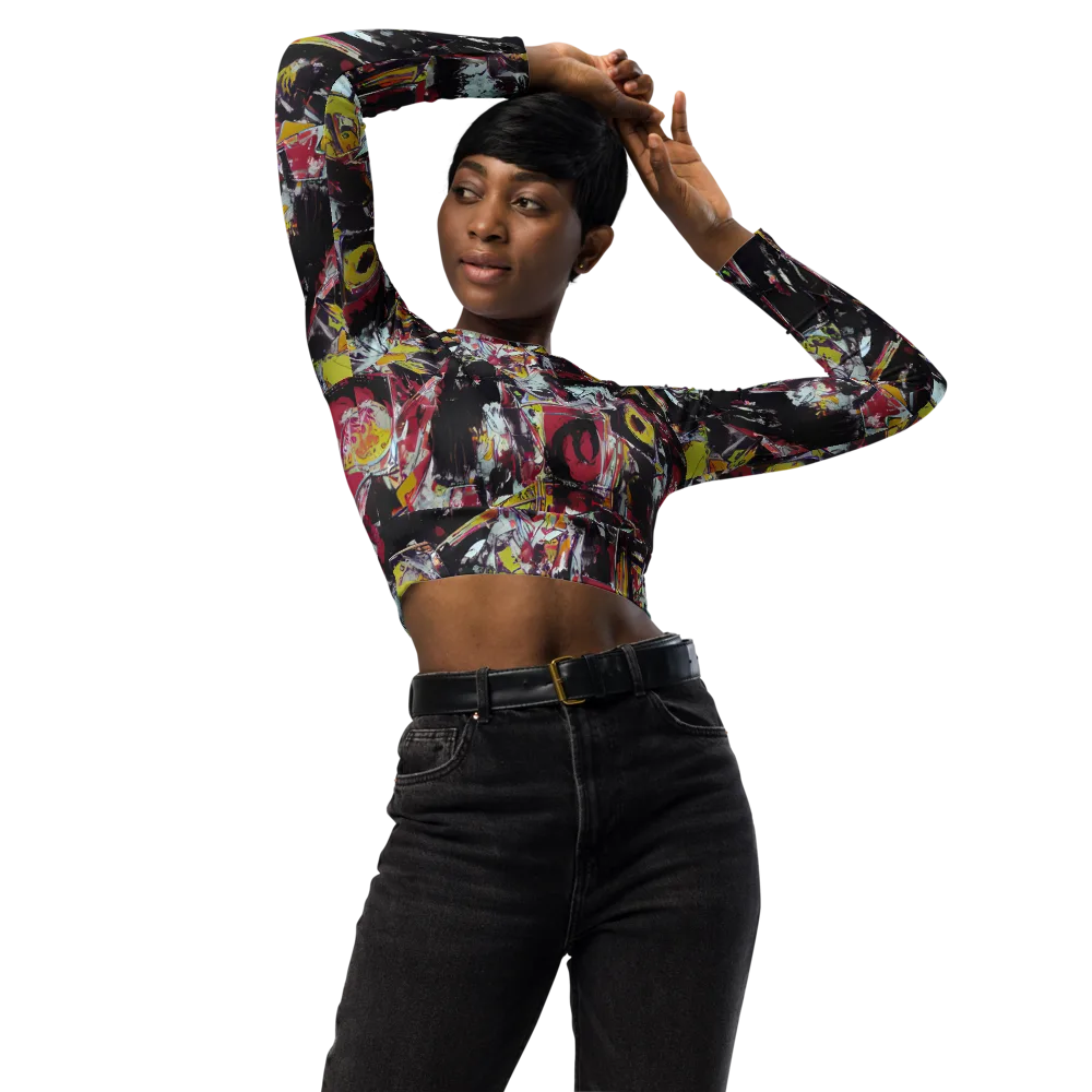 Rebel Spectrum on Long Sleeve Crop Top — Front