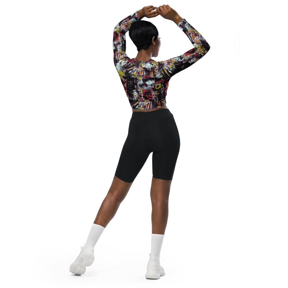 Rebel Spectrum on Long Sleeve Crop Top — Back
