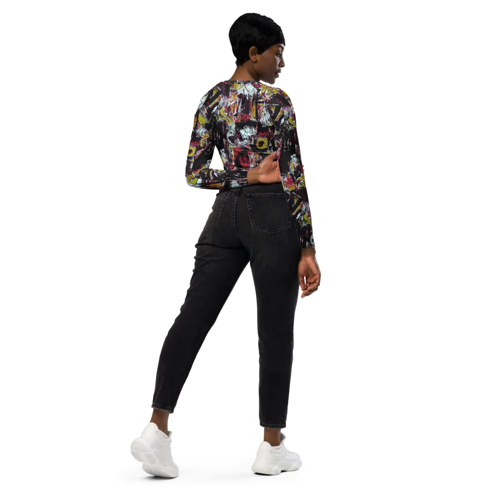 Rebel Spectrum on Long Sleeve Crop Top — Right Back