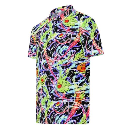 Electric Frog Rush on a Men's Slim Fit Polo Shirt