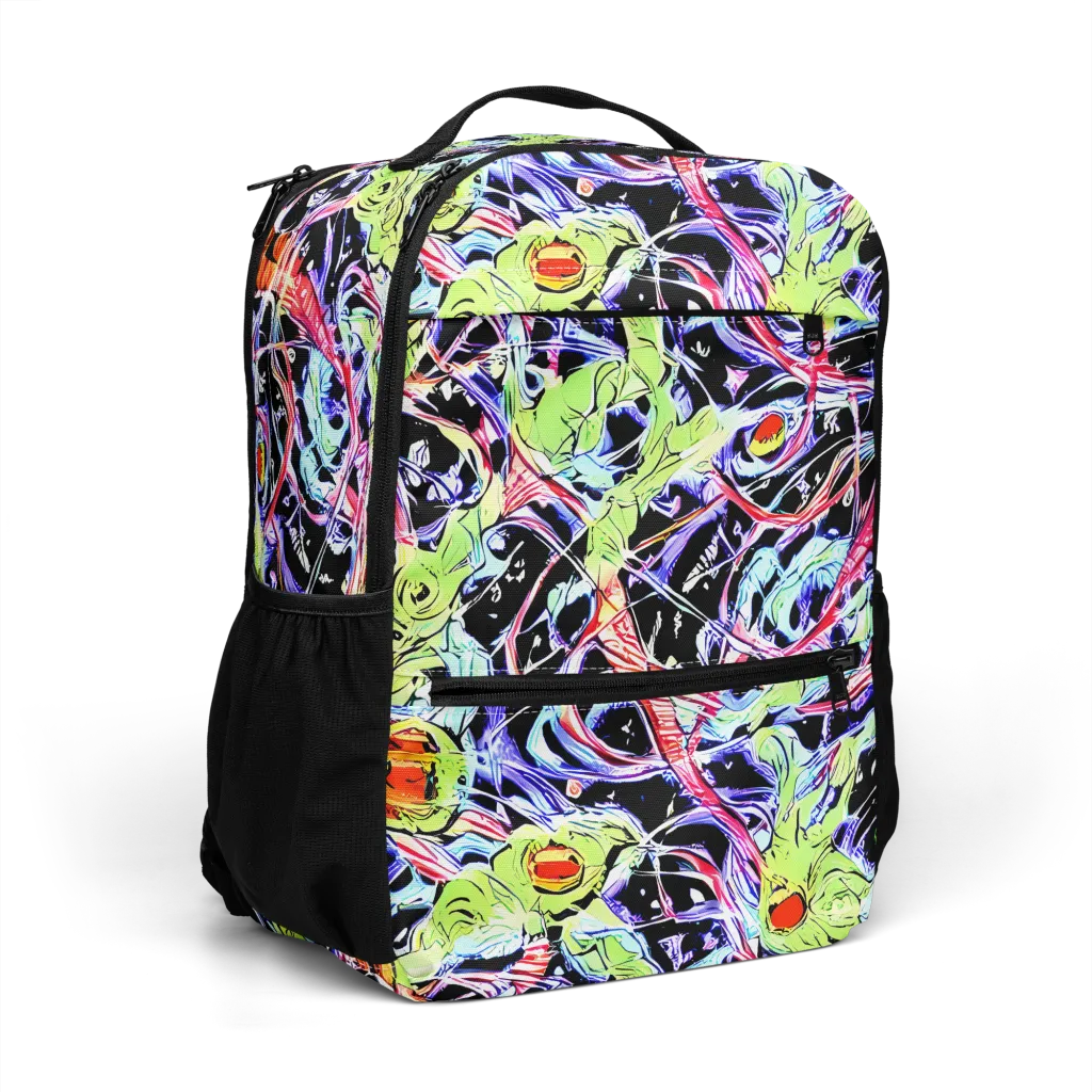 Electric Frog Rush on Utility Backpack — Right Front