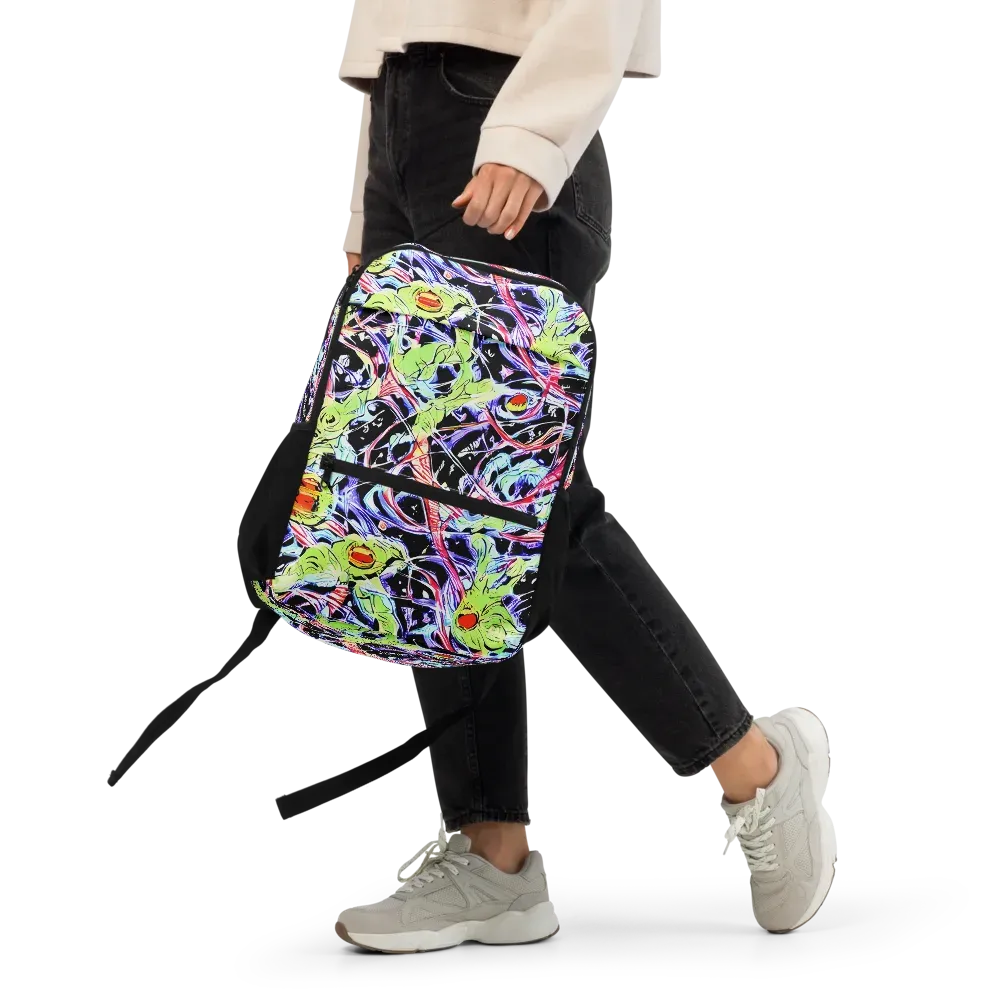 Electric Frog Rush on Utility Backpack — Front