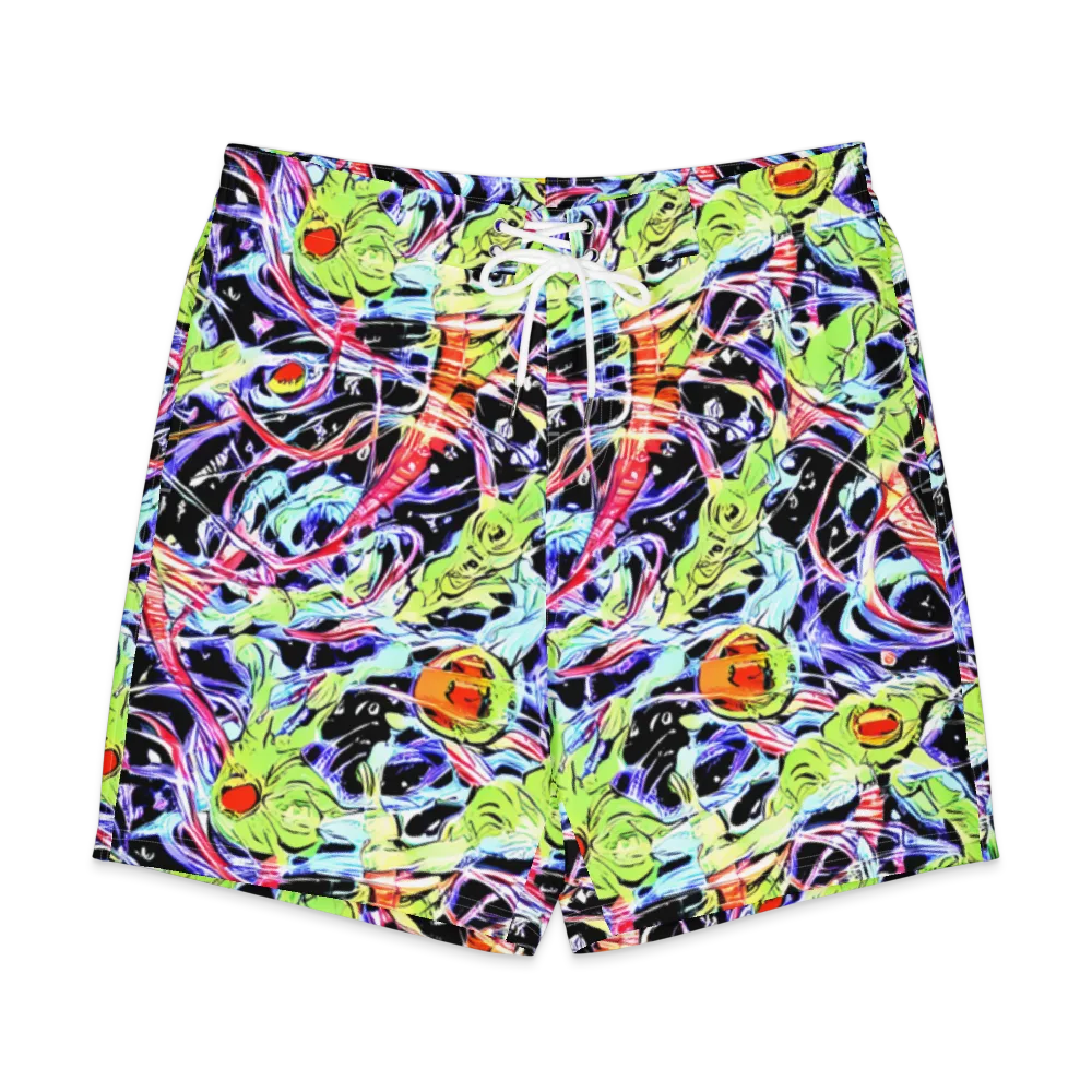 Electric Frog Rush on Men's Board Shorts — Front