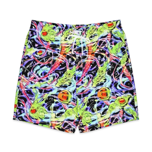 Electric Frog Rush on a Men's Board Shorts