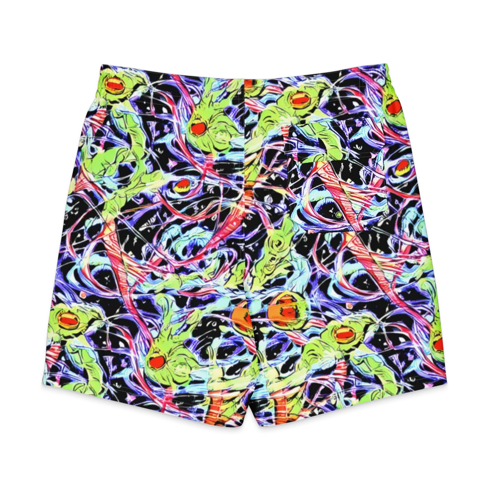 Electric Frog Rush on Men's Board Shorts — Back