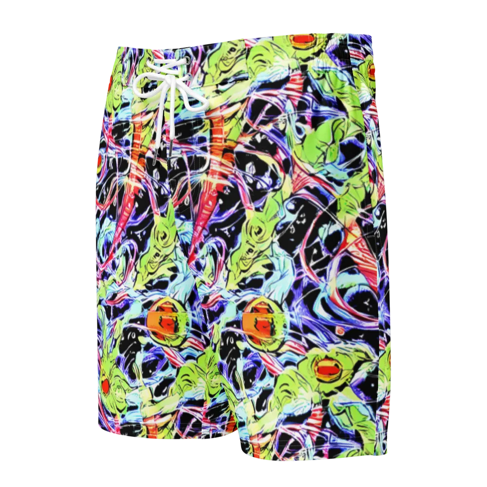 Electric Frog Rush on Men's Board Shorts — Front