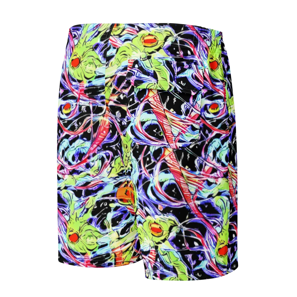 Electric Frog Rush on Men's Board Shorts — Back