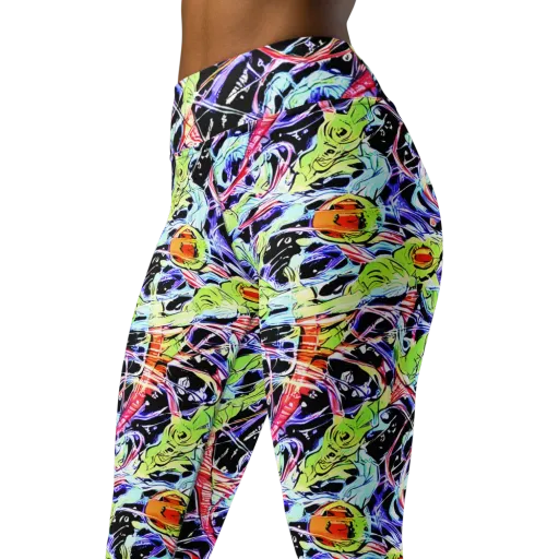 Electric Frog Rush on a Yoga Leggings