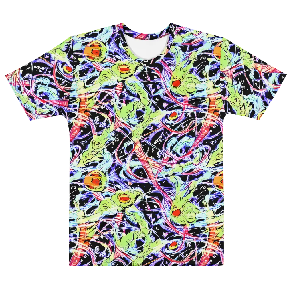 Electric Frog Rush on Men's Cotton Crew Neck T-Shirt — Front