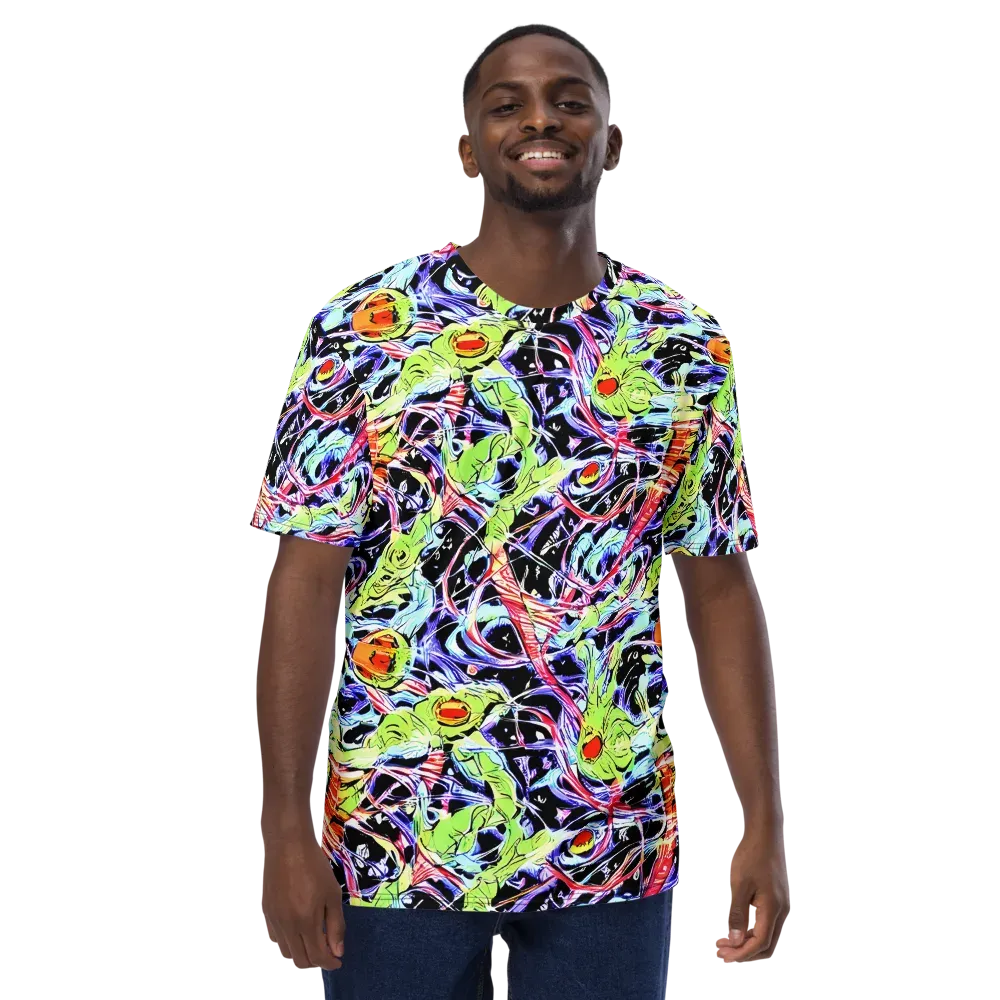 Electric Frog Rush on Men's Crew Neck T-Shirt — Front