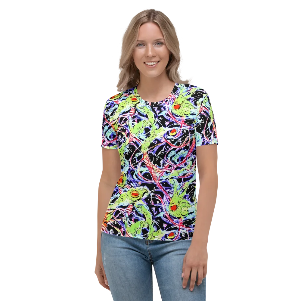 Electric Frog Rush on Women's Crew Neck T-Shirt — Front