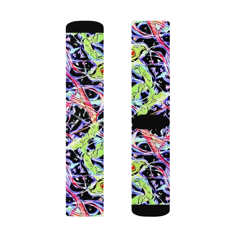 Electric Frog Rush on Socks — Right Sock