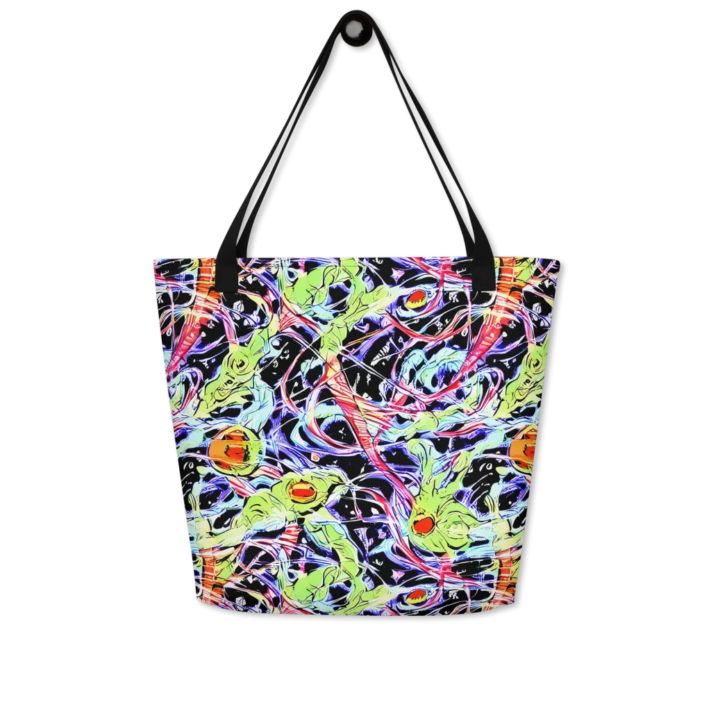 Electric Frog Rush on Large Tote Bag W/ Pocket — Front