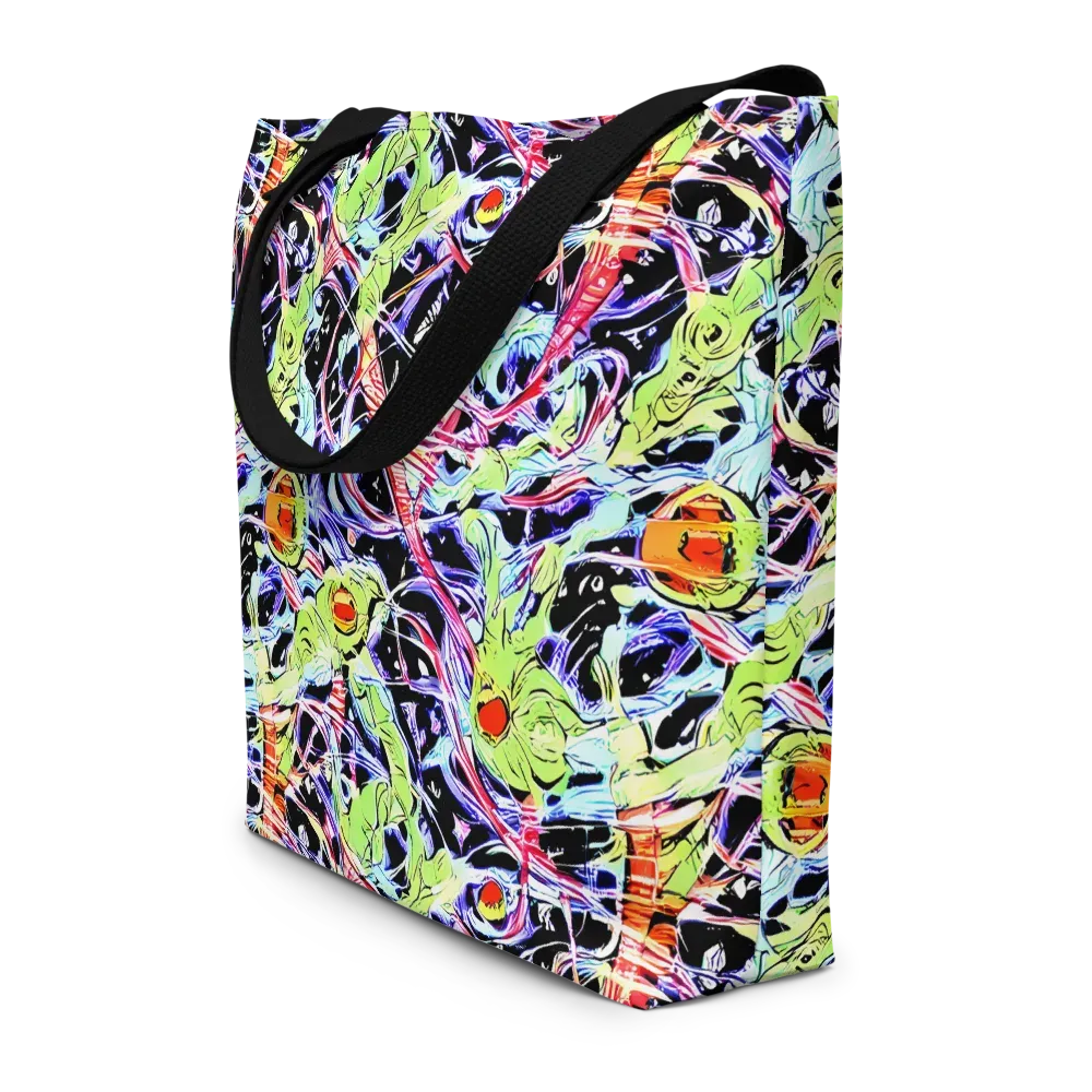Electric Frog Rush on Large Tote Bag W/ Pocket — Front