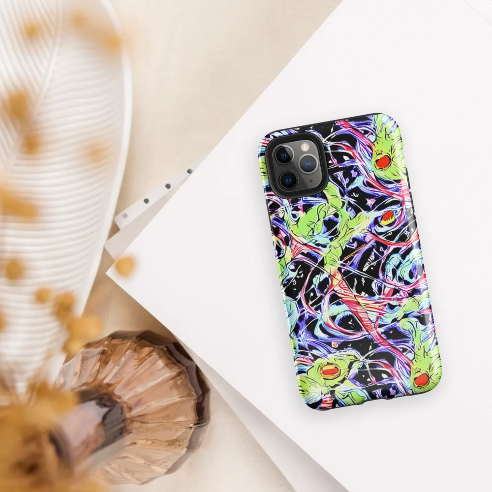 Electric Frog Rush on Tough Case for iPhone® — Front