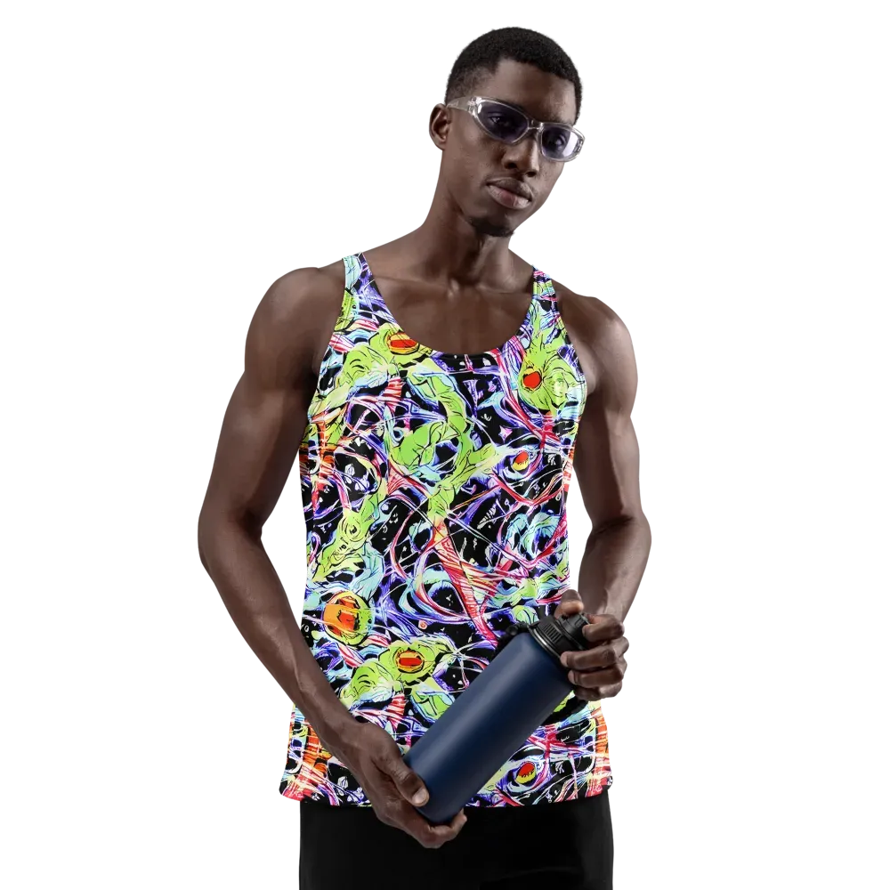 Electric Frog Rush on Men's Tank Top — Front