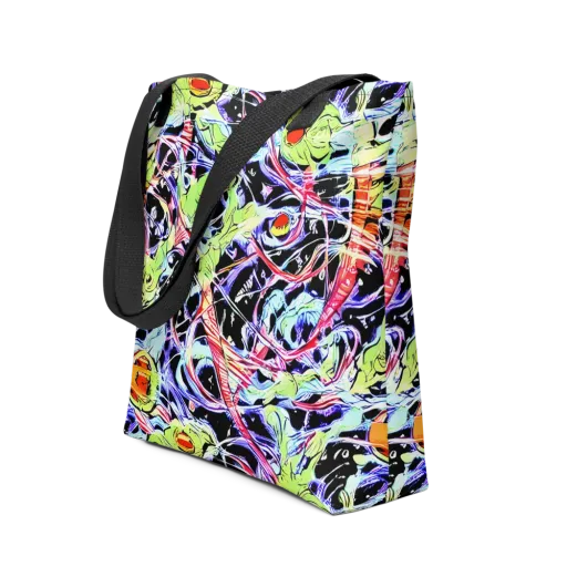 Electric Frog Rush on a Tote Bag
