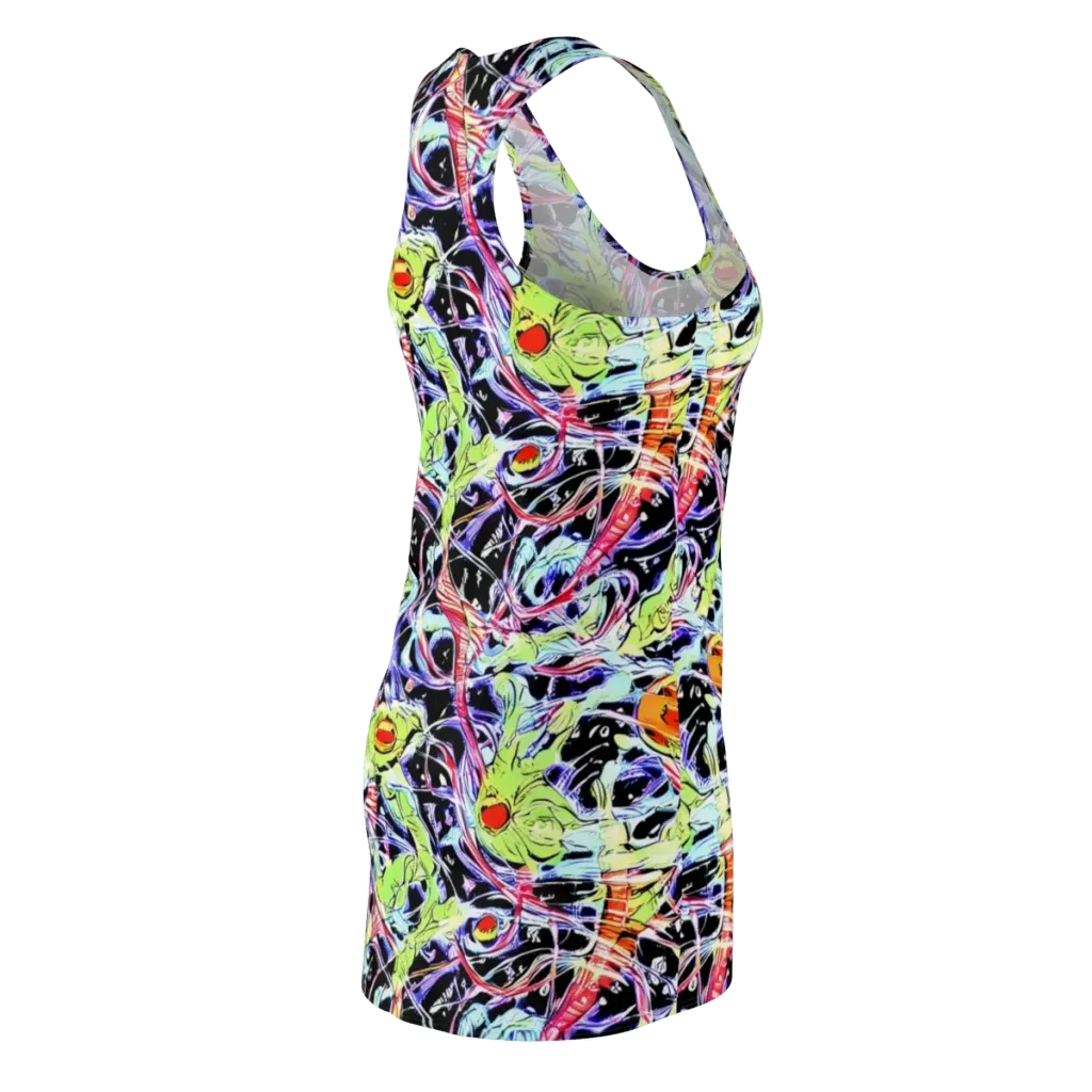 Electric Frog Rush on Racerback Dress — Back Side