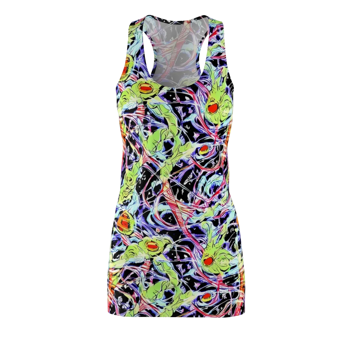 Electric Frog Rush on Racerback Dress — Front