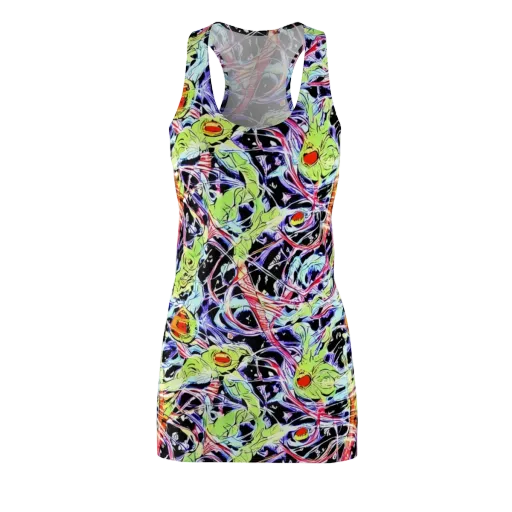 Electric Frog Rush on a Racerback Dress