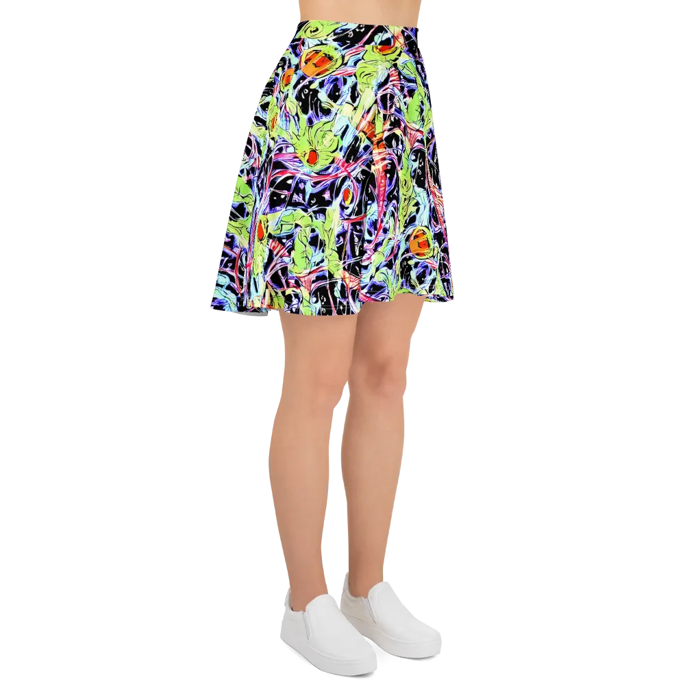 Electric Frog Rush on Skater Skirt — Right