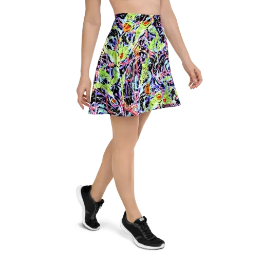 Electric Frog Rush on a Skater Skirt